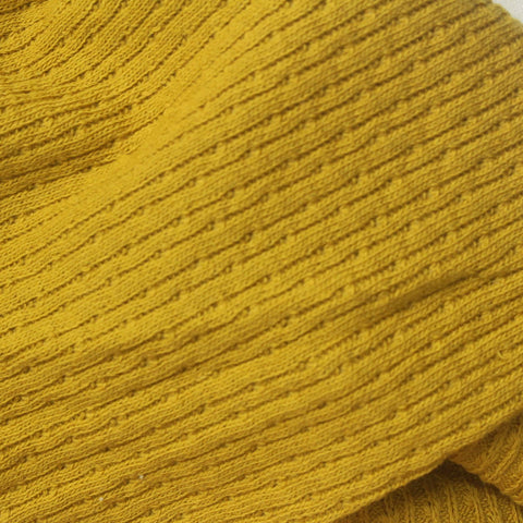 Jacquard Cotton Stretch Rib Knit Fabric, 250 gsm, 168 cm — Yellow