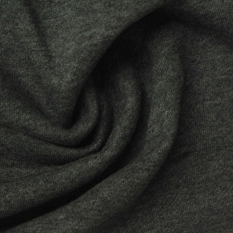 Dark Grey Marl French Terry, Cotton, 260 gsm