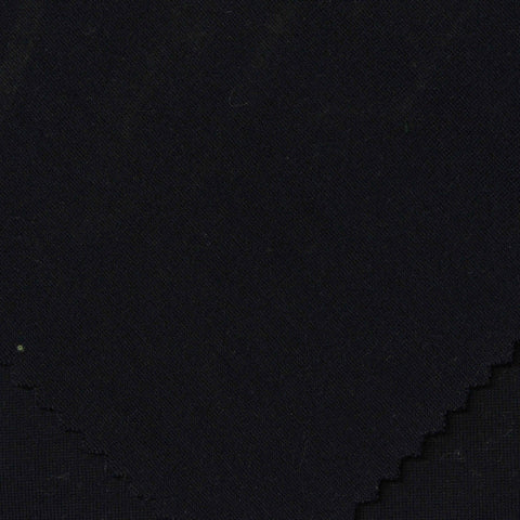 Viscose Nylon Stretch Ponte Knit Fabric, 410 gsm, 160 cm — Black, ref EF-247429