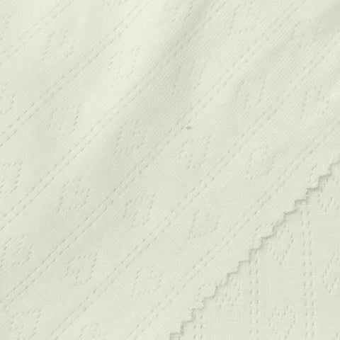 Cream Tone-on-Tone Heart Pointelle Knit, Cotton