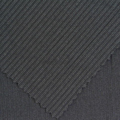 Brushed Polyester Stretch Rib Knit Fabric, 280 gsm, 165 cm — Grey