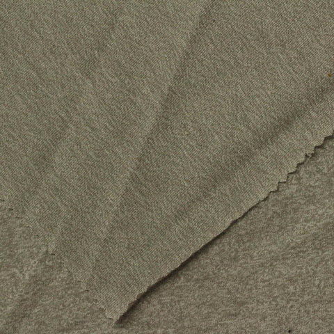 Olive Marl Jersey Knit, Cotton-Poly
