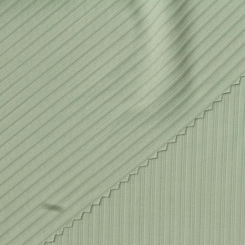 Green Vertical-Stripe Warp Knit, Nylon