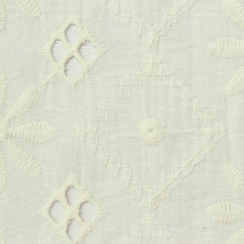 Cream Geometric Voile, Cotton