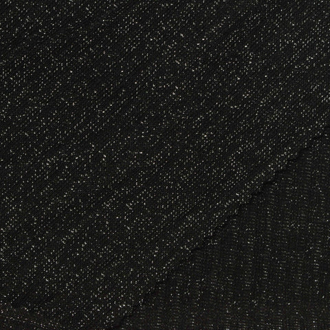 Black Glitter-Stripe Rib Knit, Poly-Metallic