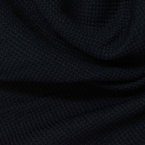 Dark Navy Grid Waffle Knit, Polyester