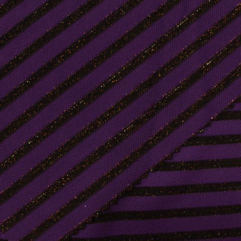 Purple Horizontal-Stripe Chunky Knit, Poly-Nylon