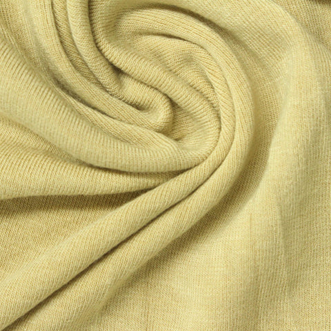Viscose Acrylic Stretch Rib Knit Fabric, 199 gsm, 180 cm — Yellow