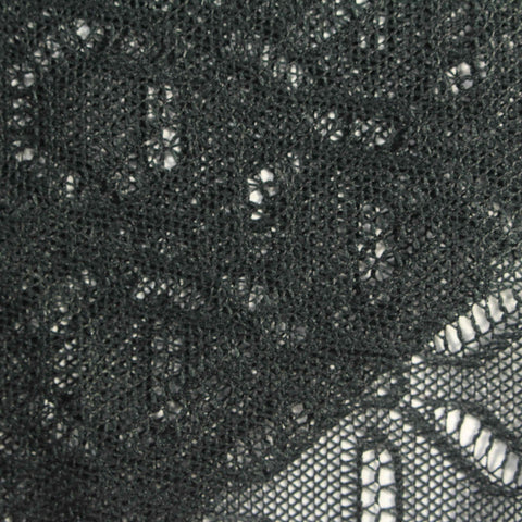 Black Geometric Lace, Polyester, 100 gsm