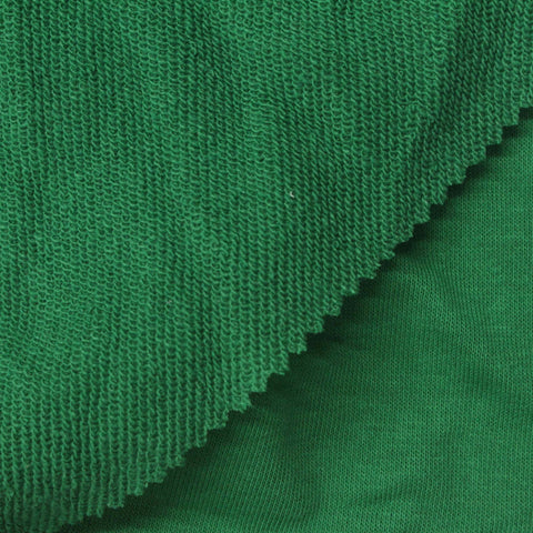 Cotton Polyester French Terry Fabric, 288 gsm, 170 cm — Green