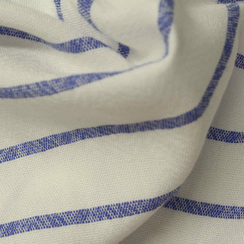 Blue Horizontal-Stripe Jacquard, Poly-Modal, 111 gsm