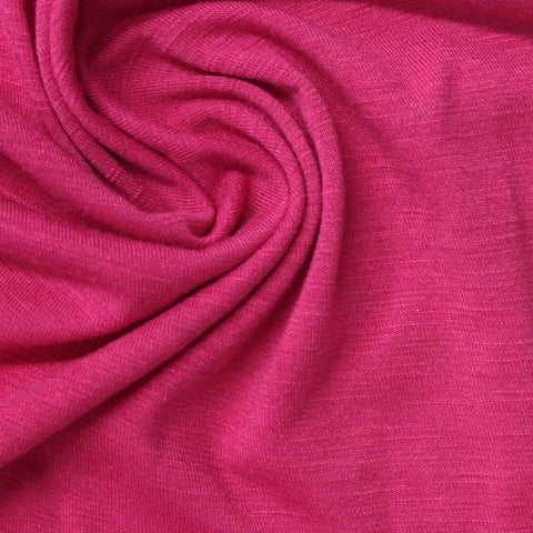 Slub Polyester Viscose Stretch Jersey Knit Fabric, 171 gsm — Pink