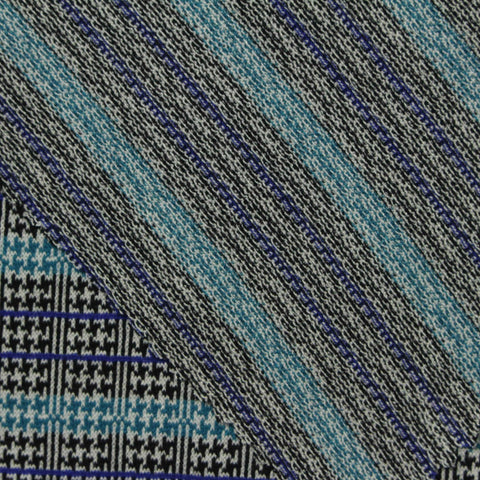 Grey Diagonal-Stripe Jacquard, Cotton-Poly