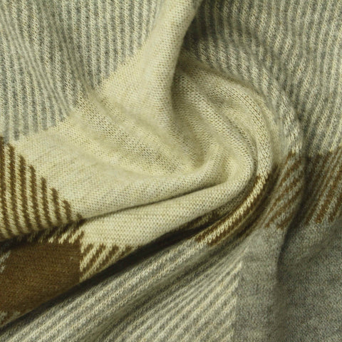Cream Plaid Jacquard, Poly-Viscose, 310 gsm