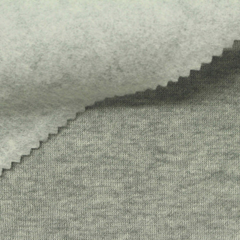 Light Grey Heathered-Marl Knit, Cotton-Poly, 260 gsm