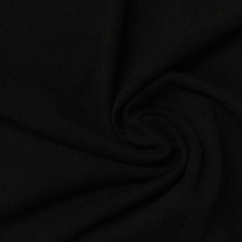Polyester Cotton Jersey Knit Fabric, 203 gsm, 190 cm — Black