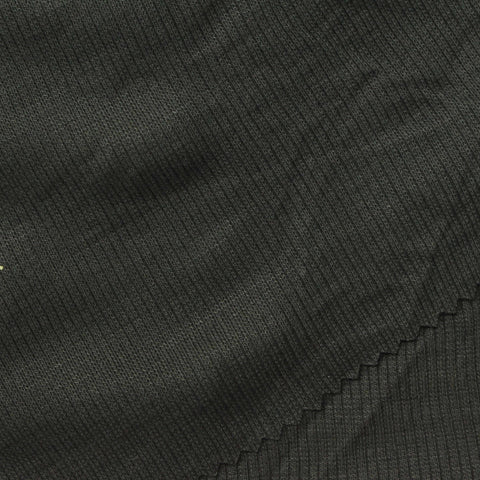 Charcoal Rib Knit, Poly-Cotton