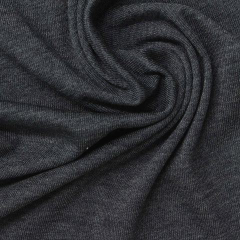 Tencel Lyocell Acrylic Stretch Rib Knit Fabric, 180 gsm, 160 cm — Grey