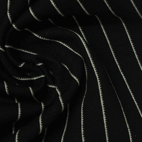White Vertical-Pinstripe Jacquard, Poly-Viscose