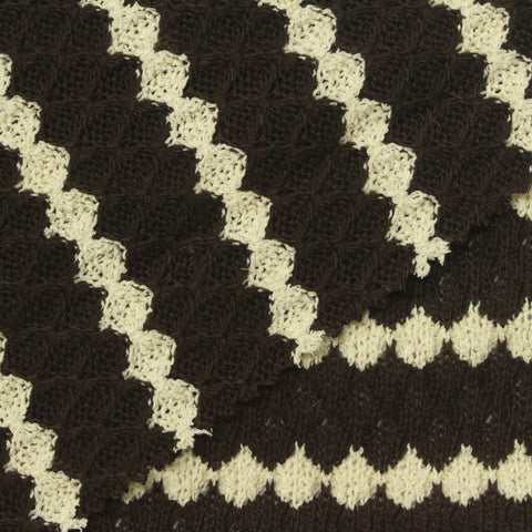 Cream Diamond Chunky Knit, Poly-Cotton, 305 gsm