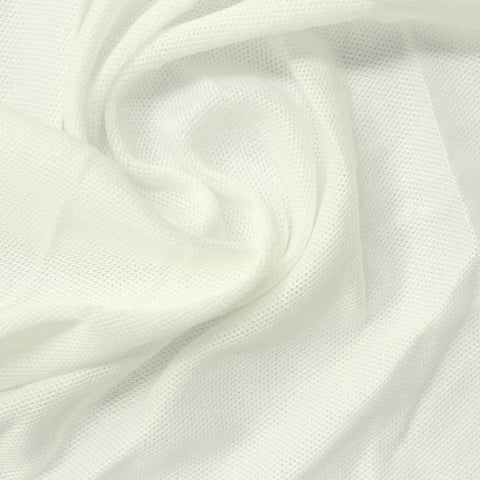 100% Polyester Piqué Knit Fabric, 130 gsm, 170 cm — White