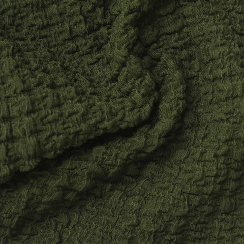 Dark Olive Textured Crepe, Polyester