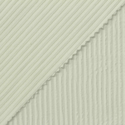 Off-White Stripe Rib Knit, Polyester