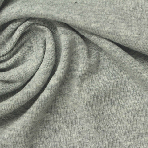 Grey Marl Rib Knit, Cotton, 180 gsm, 170 cm
