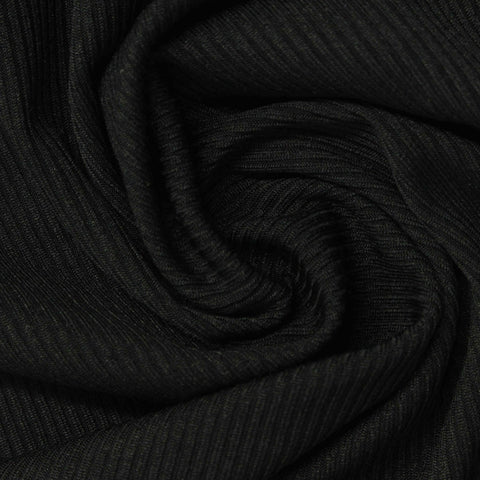 Polyester Stretch Rib Knit Fabric, 220 gsm, 165 cm — Black, ref EF-246865