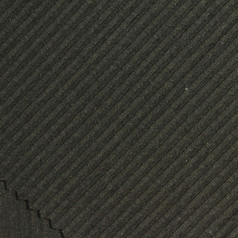 Dark Green Marl Rib Knit, Polyester, 220 gsm, 120 cm