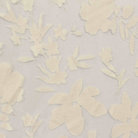 Cream Tone-on-Tone Floral Knit, Viscose