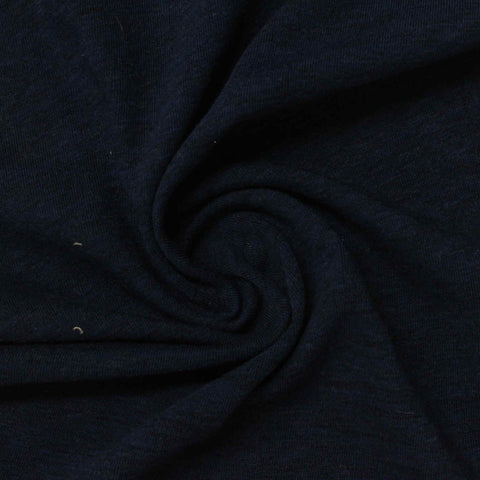 Dark Blue Heather Knit, Cotton-Poly