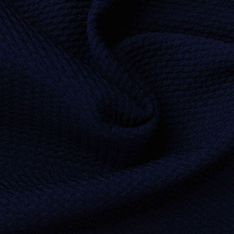 Jacquard Polyester Stretch Knit Fabric, 247 gsm, 165 cm — Navy