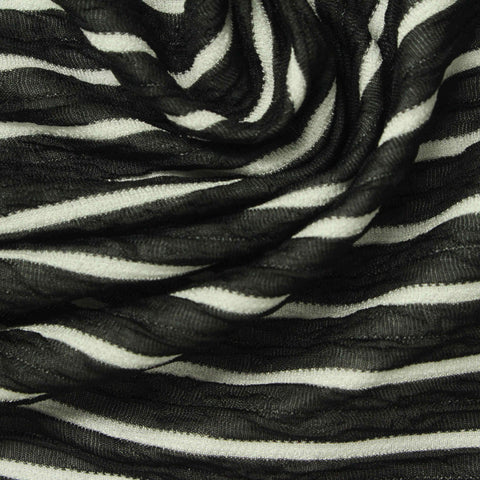 Black Horizontal-Stripe Knit, Polyester, 220 gsm, 165 cm, ref EF-247382