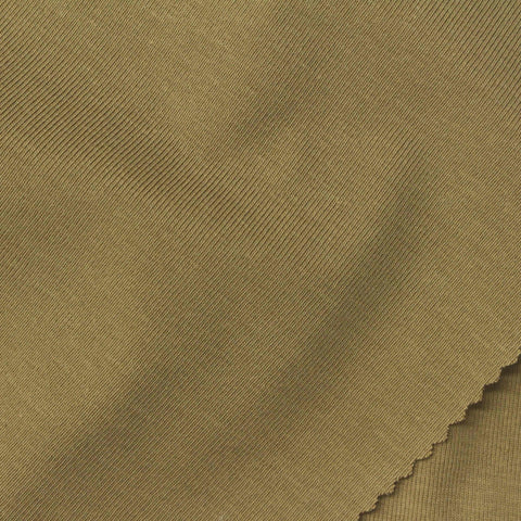Khaki Rib Knit, Cotton-Tencel Lyocell