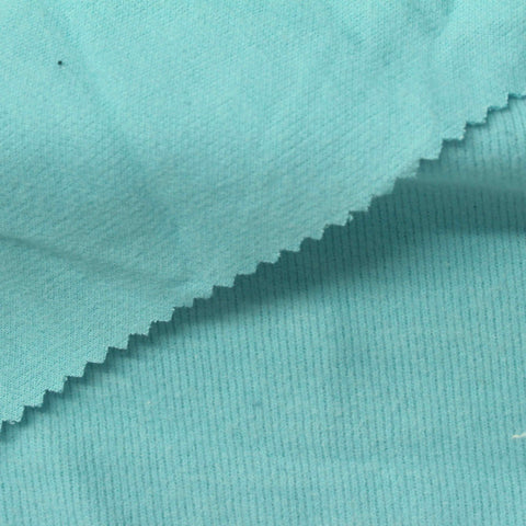 Aqua Ribbed Rib Knit, Poly-Cotton