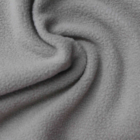 100% Polyester Fleece Fabric, 190 gsm, 150 cm — Grey