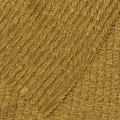 Khaki Textured Rib Knit, Poly-Viscose