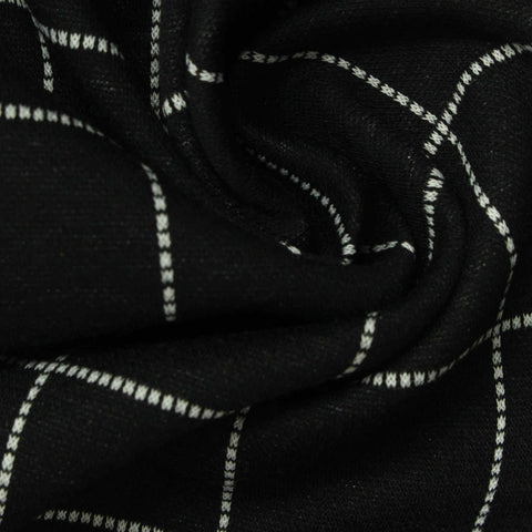 Black Check Jacquard, Poly-Viscose, 280 gsm
