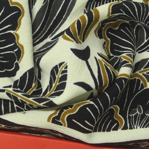 Black Floral Milk Silk Knit, Polyester