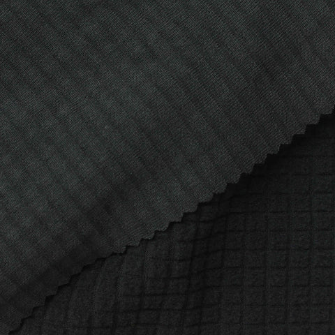 Polyester Stretch Fleece Fabric, 240 gsm, 165 cm — Black