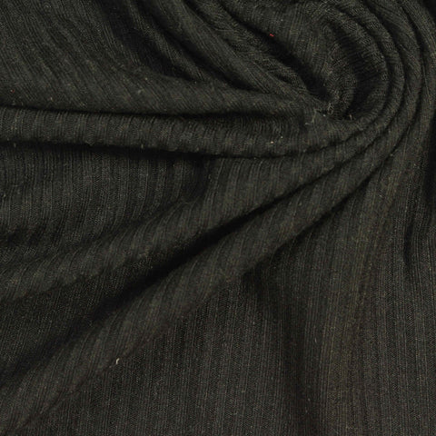 Dark Charcoal Rib Knit, Viscose