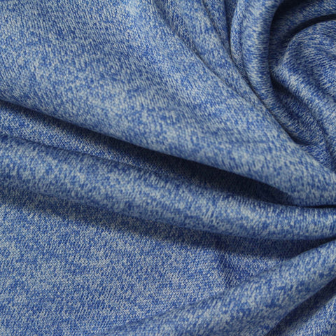 Blue Marl Jersey Knit, Polyester, 150 gsm, 155 cm