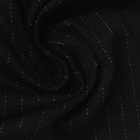 White Pinstripes Interlock Knit, Polyester