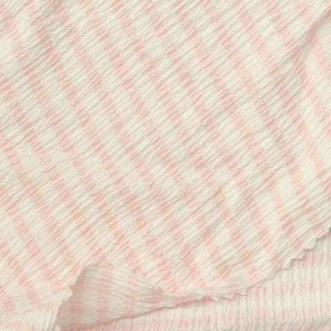 Pink Horizontal-Stripe Crepe, Polyester