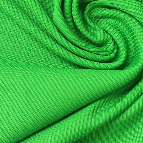 Bright Green Rib Knit, Polyester
