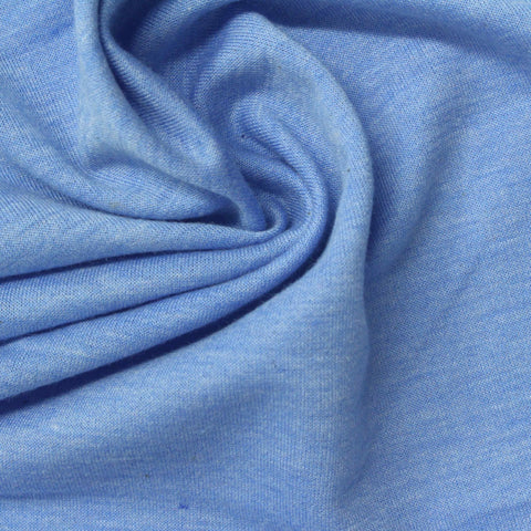 Polyester Viscose Stretch French Terry Fabric, 160 gsm, 155 cm — Blue