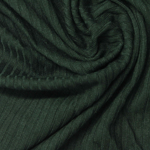 Viscose Stretch Rib Knit Fabric, 210 gsm, 163 cm — Green