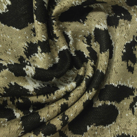 Black Animal Print Jacquard, Polyester, 240 gsm