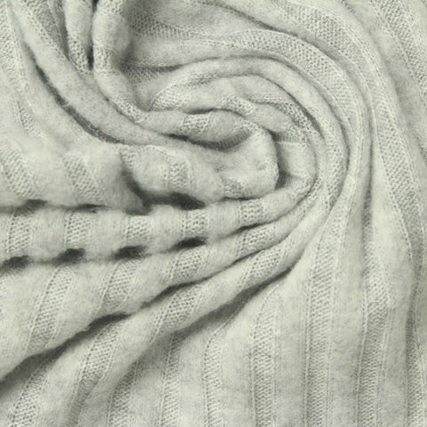Grey Heather Rib Knit, Poly-Viscose